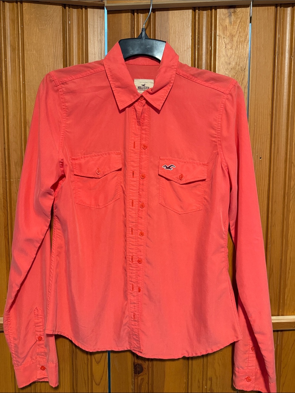 Hollister Coral Button-Down Shirt